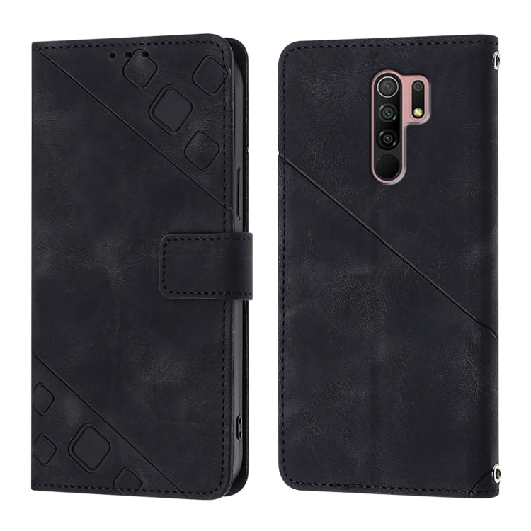 For Xiaomi Poco M2 Global / Redmi 9 Skin Feel Embossed Leather Phone Case