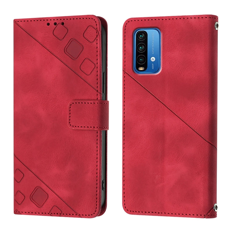 For Xiaomi Poco M3 / Redmi 9 Power Skin Feel Embossed Leather Phone Case