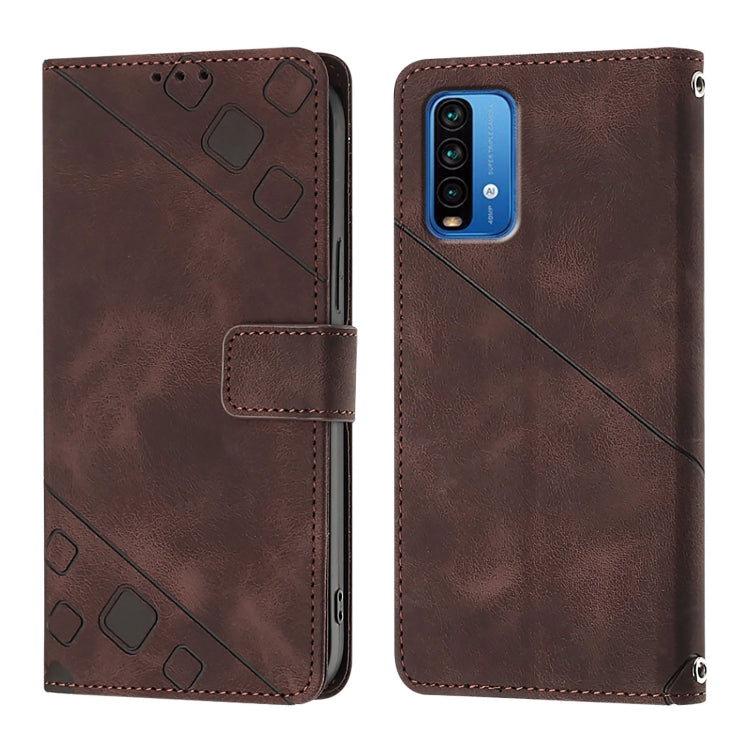 For Xiaomi Poco M3 / Redmi 9 Power Skin Feel Embossed Leather Phone Case