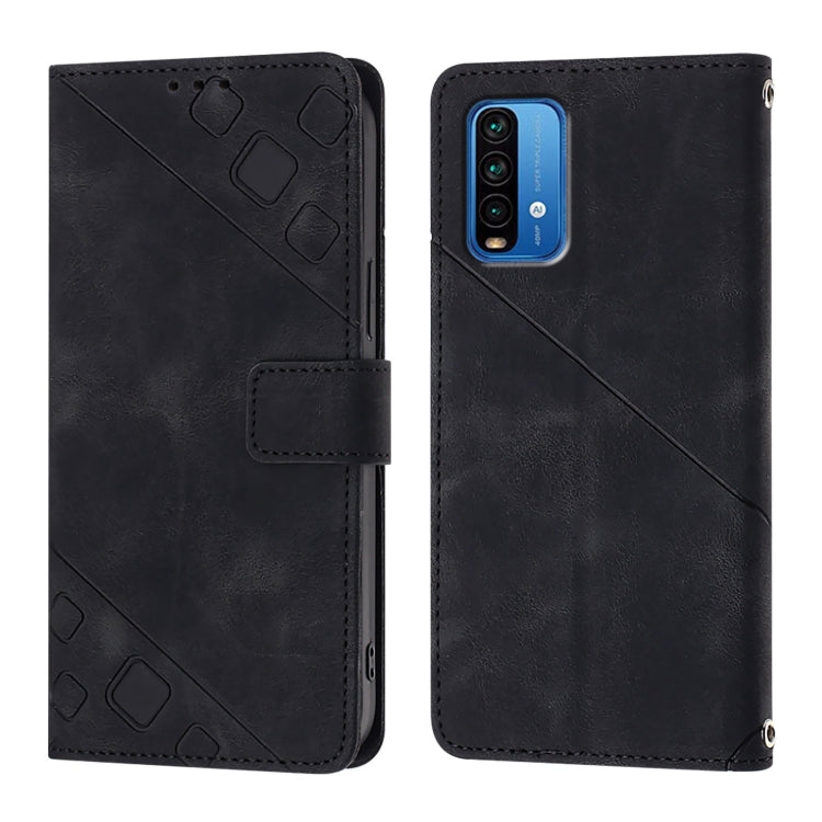 For Xiaomi Poco M3 / Redmi 9 Power Skin Feel Embossed Leather Phone Case