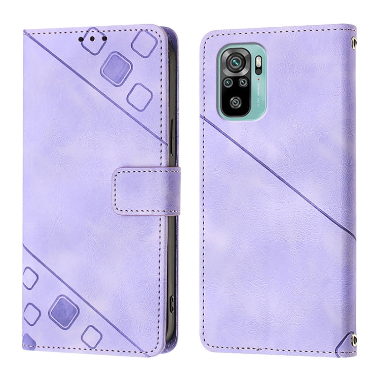 For Xiaomi Poco M5s / Redmi Note 11 SE India Skin Feel Embossed Leather Phone Case