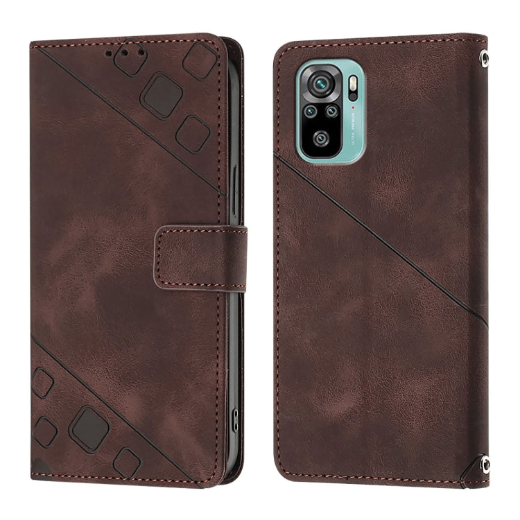 For Xiaomi Poco M5s / Redmi Note 11 SE India Skin Feel Embossed Leather Phone Case