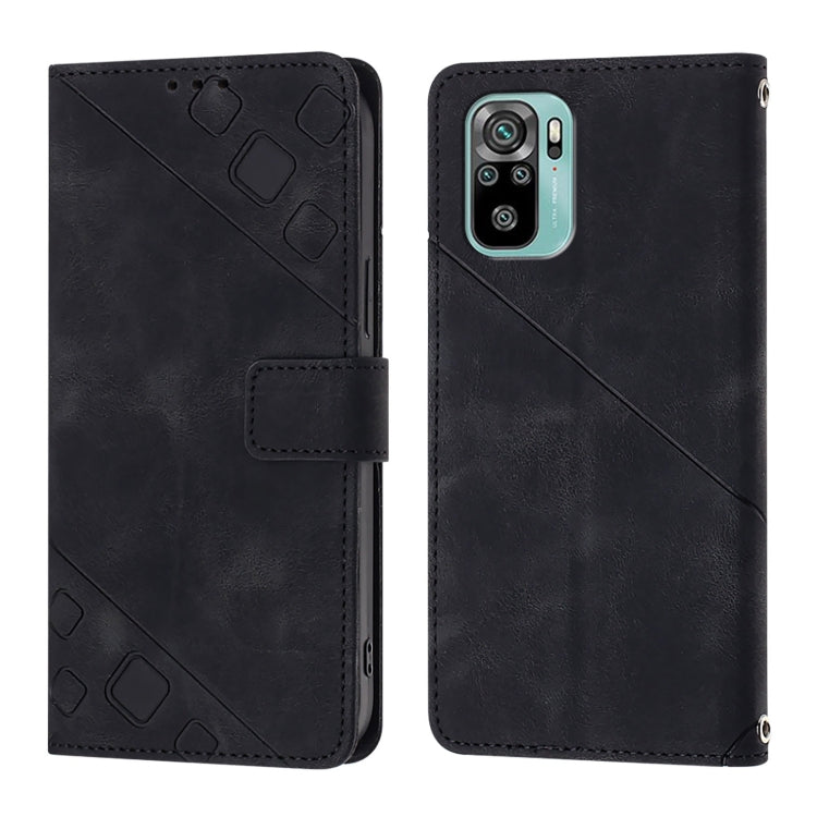 For Xiaomi Poco M5s / Redmi Note 11 SE India Skin Feel Embossed Leather Phone Case