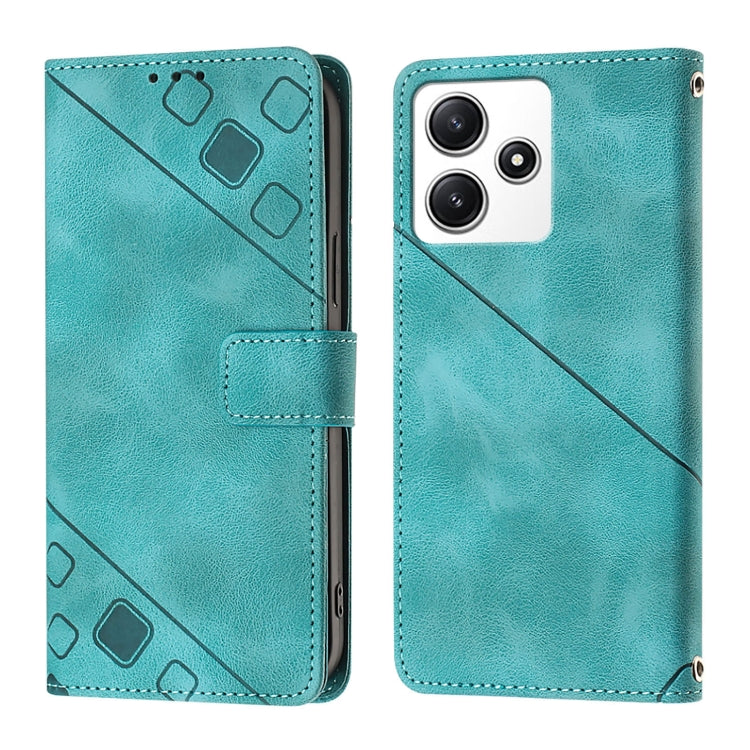 For Xiaomi Poco M6 Pro 5G / Redmi 12 4G / 5G Skin Feel Embossed Leather Phone Case