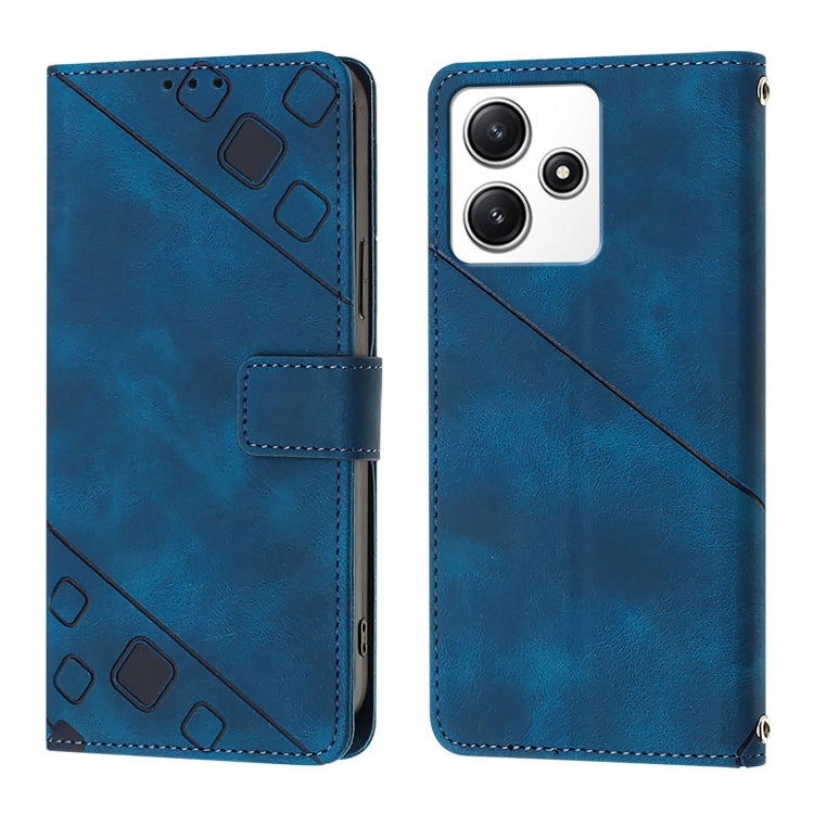 For Xiaomi Poco M6 Pro 5G / Redmi 12 4G / 5G Skin Feel Embossed Leather Phone Case