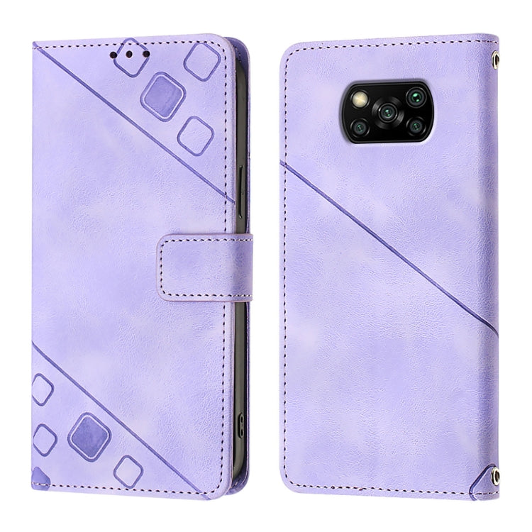 For Xiaomi Poco X3 / Poco X3 Pro Skin Feel Embossed Leather Phone Case