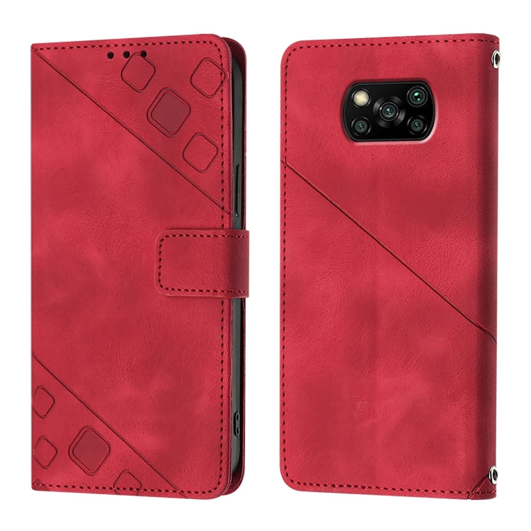 For Xiaomi Poco X3 / Poco X3 Pro Skin Feel Embossed Leather Phone Case