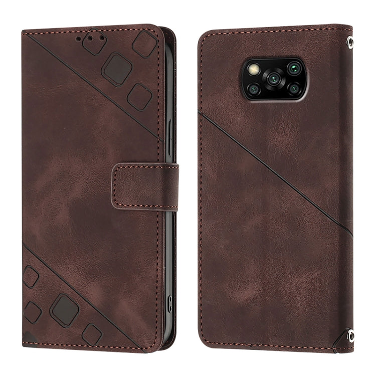 For Xiaomi Poco X3 / Poco X3 Pro Skin Feel Embossed Leather Phone Case