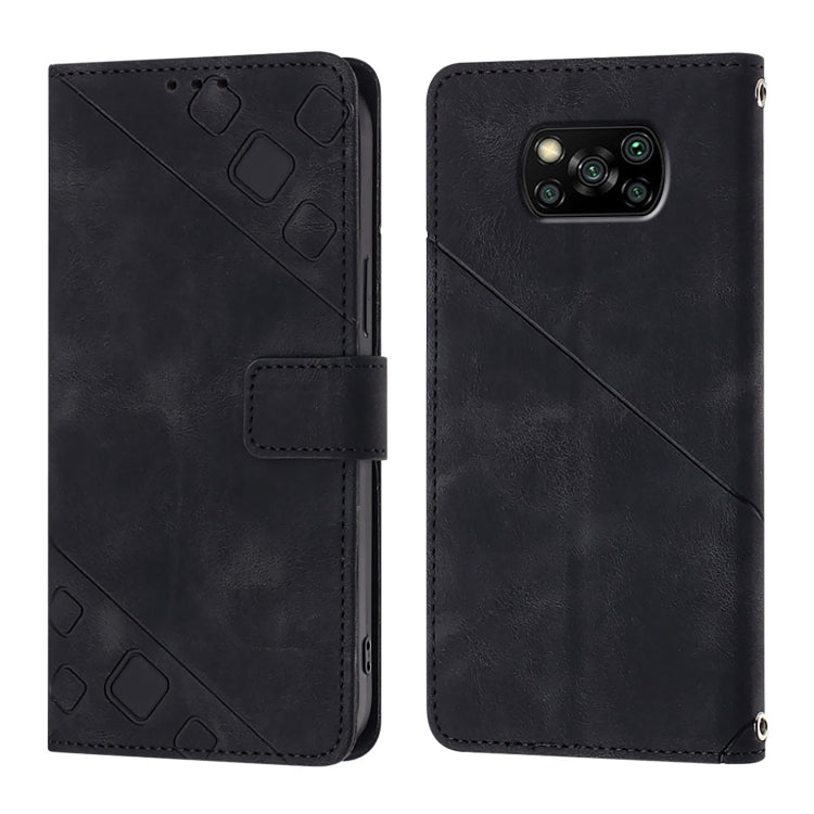 For Xiaomi Poco X3 / Poco X3 Pro Skin Feel Embossed Leather Phone Case
