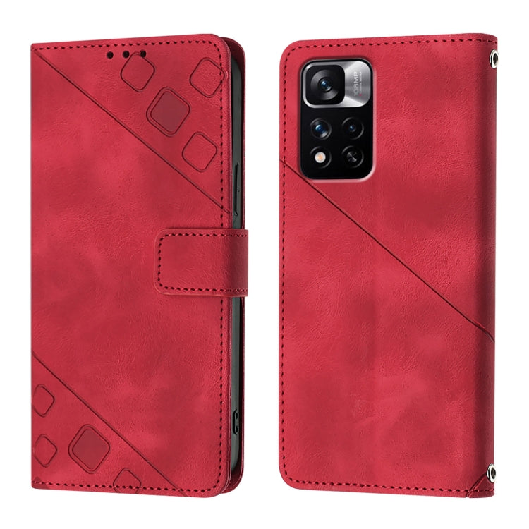 For Xiaomi Poco X4 NFC 5G Skin Feel Embossed Leather Phone Case