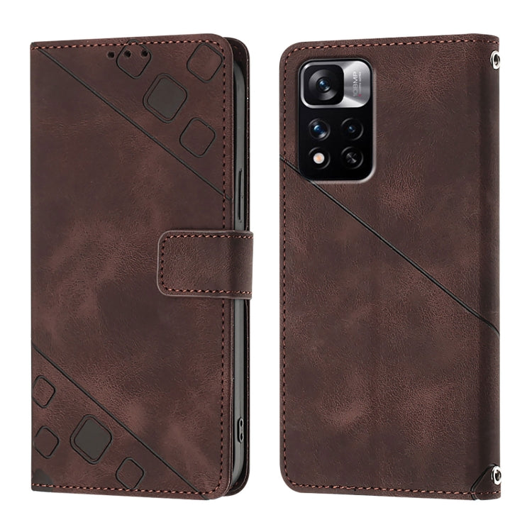 For Xiaomi Poco X4 NFC 5G Skin Feel Embossed Leather Phone Case