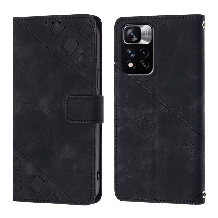 For Xiaomi Poco X4 NFC 5G Skin Feel Embossed Leather Phone Case