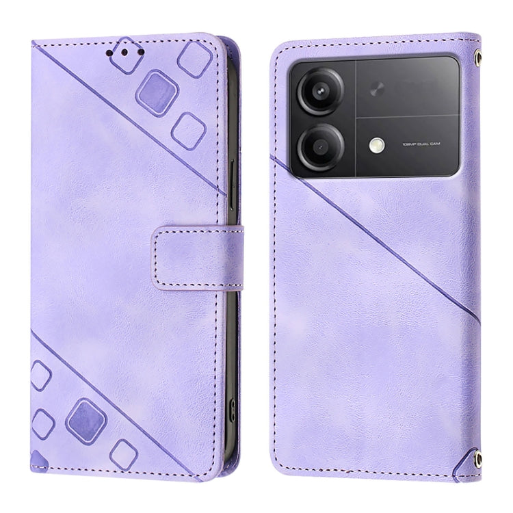 For Xiaomi Poco X6 Neo 5G Global Skin Feel Embossed Leather Phone Case