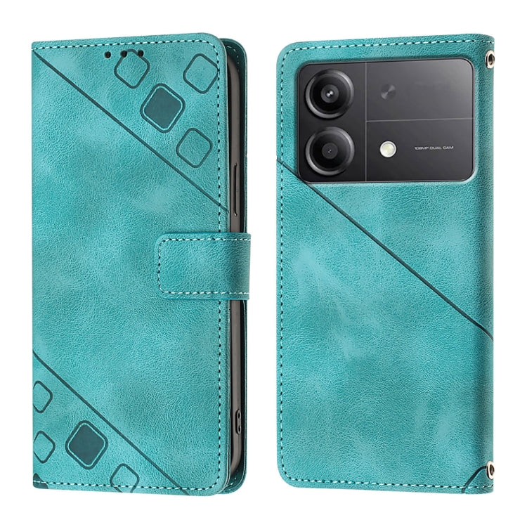 For Xiaomi Poco X6 Neo 5G Global Skin Feel Embossed Leather Phone Case