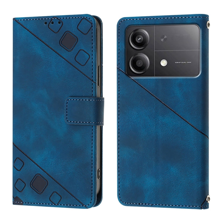 For Xiaomi Poco X6 Neo 5G Global Skin Feel Embossed Leather Phone Case