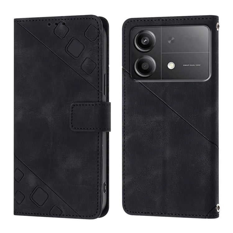 For Xiaomi Poco X6 Neo 5G Global Skin Feel Embossed Leather Phone Case