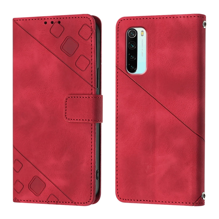 For Xiaomi Redmi Note 8 Skin Feel Embossed Leather Phone Case