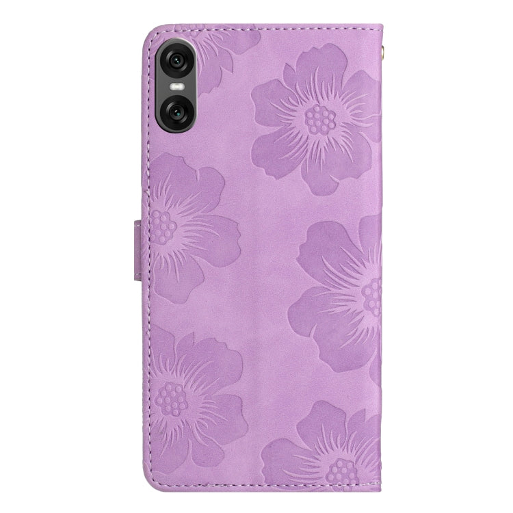 For Sony Xperia 10 VI Flower Embossing Pattern Leather Phone Case