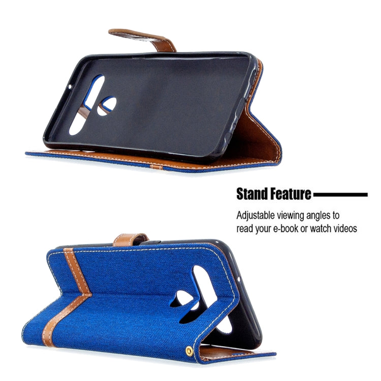 For LG K61 Denim Texture Horizontal Flip Leather Case with Holder & Card Slots & Wallet & Lanyard