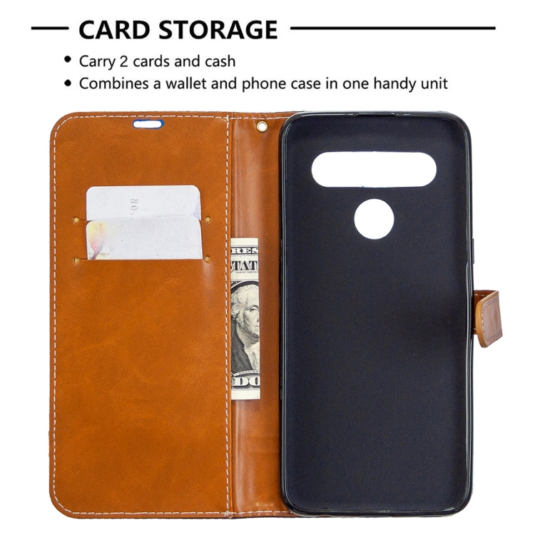 For LG K61 Denim Texture Horizontal Flip Leather Case with Holder & Card Slots & Wallet & Lanyard