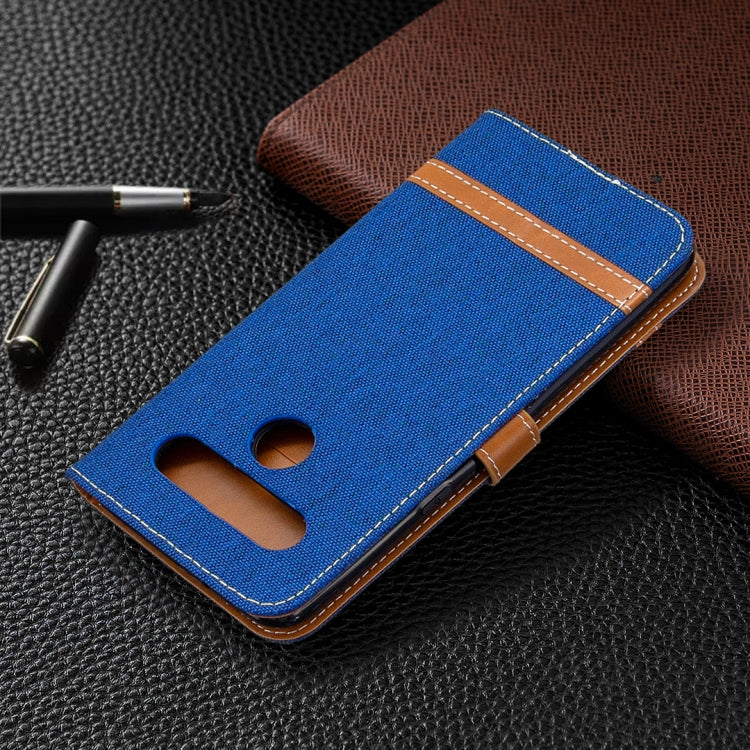 For LG K61 Denim Texture Horizontal Flip Leather Case with Holder & Card Slots & Wallet & Lanyard