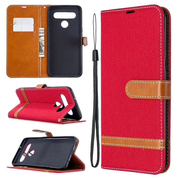 For LG K61 Denim Texture Horizontal Flip Leather Case with Holder & Card Slots & Wallet & Lanyard