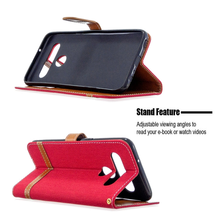 For LG K61 Denim Texture Horizontal Flip Leather Case with Holder & Card Slots & Wallet & Lanyard