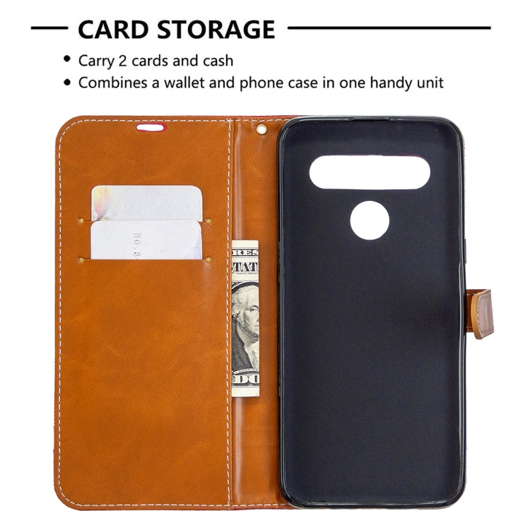 For LG K61 Denim Texture Horizontal Flip Leather Case with Holder & Card Slots & Wallet & Lanyard