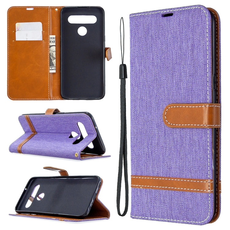 For LG K61 Denim Texture Horizontal Flip Leather Case with Holder & Card Slots & Wallet & Lanyard
