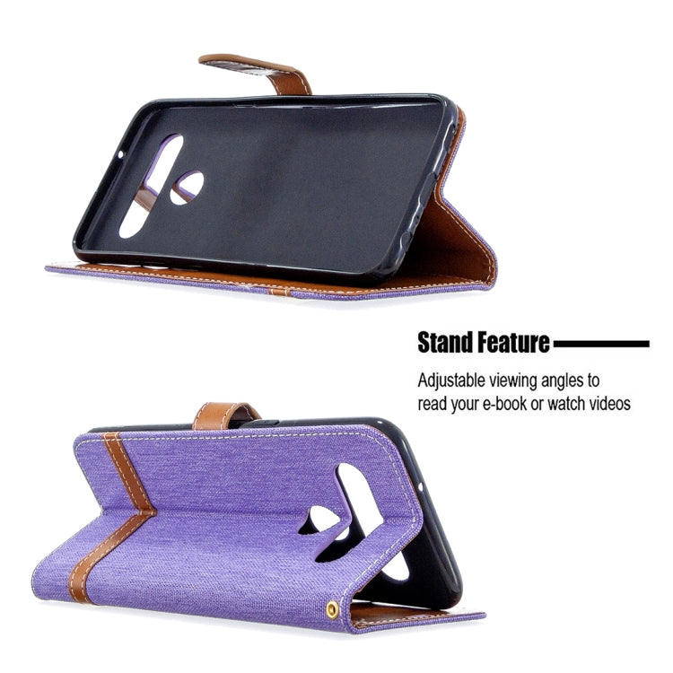 For LG K61 Denim Texture Horizontal Flip Leather Case with Holder & Card Slots & Wallet & Lanyard