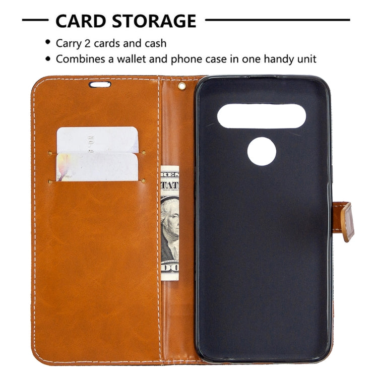 For LG K61 Denim Texture Horizontal Flip Leather Case with Holder & Card Slots & Wallet & Lanyard