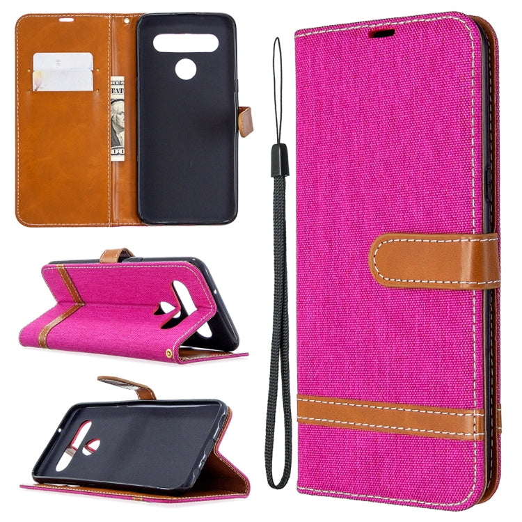 For LG K61 Denim Texture Horizontal Flip Leather Case with Holder & Card Slots & Wallet & Lanyard