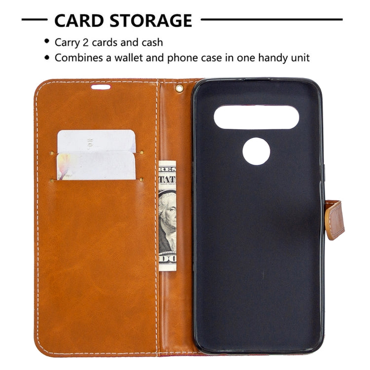For LG K61 Denim Texture Horizontal Flip Leather Case with Holder & Card Slots & Wallet & Lanyard
