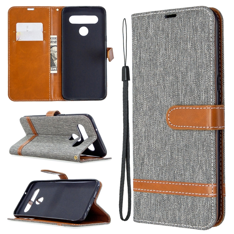 For LG K61 Denim Texture Horizontal Flip Leather Case with Holder & Card Slots & Wallet & Lanyard