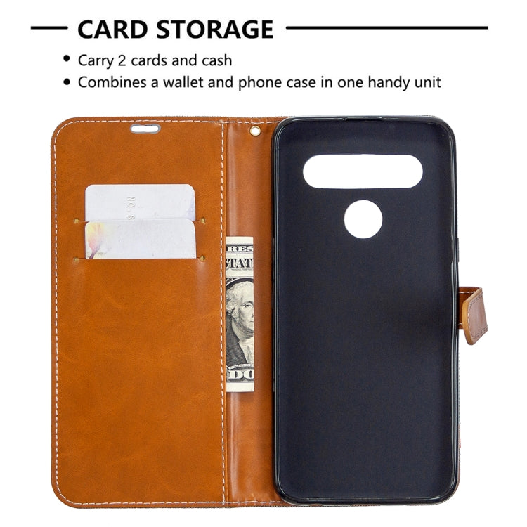 For LG K61 Denim Texture Horizontal Flip Leather Case with Holder & Card Slots & Wallet & Lanyard