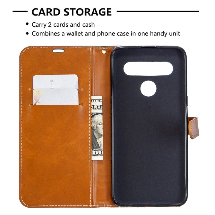 For LG K61 Denim Texture Horizontal Flip Leather Case with Holder & Card Slots & Wallet & Lanyard