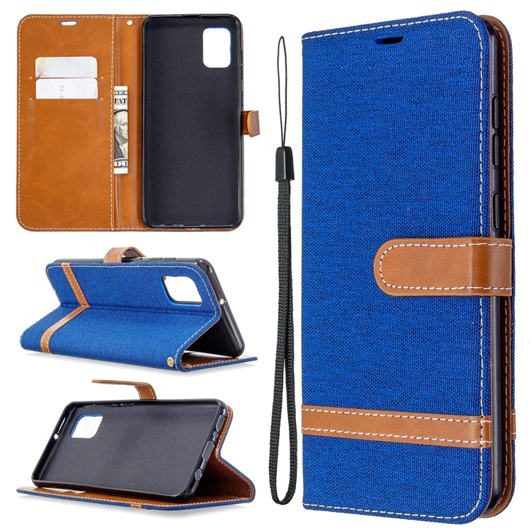 For Samsung Galaxy A31 Denim Texture Horizontal Flip Leather Case with Holder & Card Slots & Wallet & Lanyard