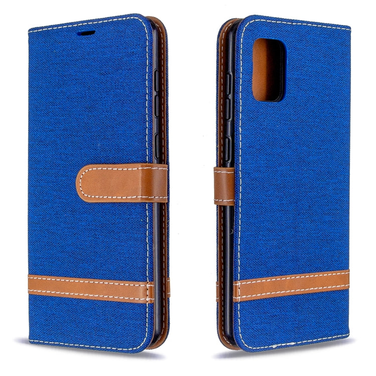 For Samsung Galaxy A31 Denim Texture Horizontal Flip Leather Case with Holder & Card Slots & Wallet & Lanyard