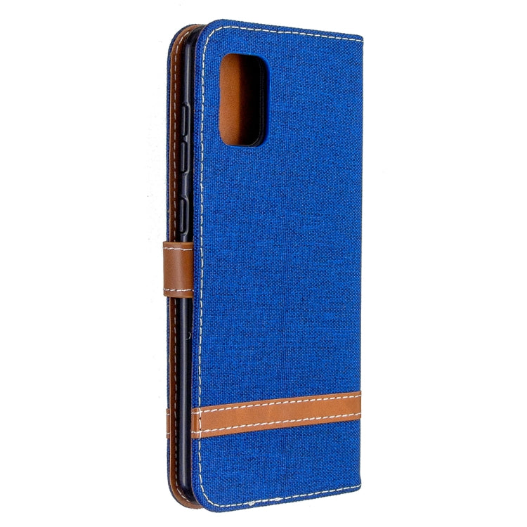 For Samsung Galaxy A31 Denim Texture Horizontal Flip Leather Case with Holder & Card Slots & Wallet & Lanyard
