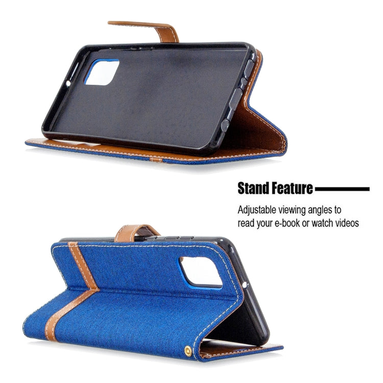 For Samsung Galaxy A31 Denim Texture Horizontal Flip Leather Case with Holder & Card Slots & Wallet & Lanyard