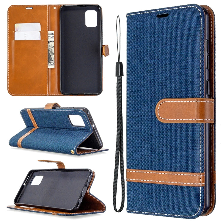 For Samsung Galaxy A31 Denim Texture Horizontal Flip Leather Case with Holder & Card Slots & Wallet & Lanyard