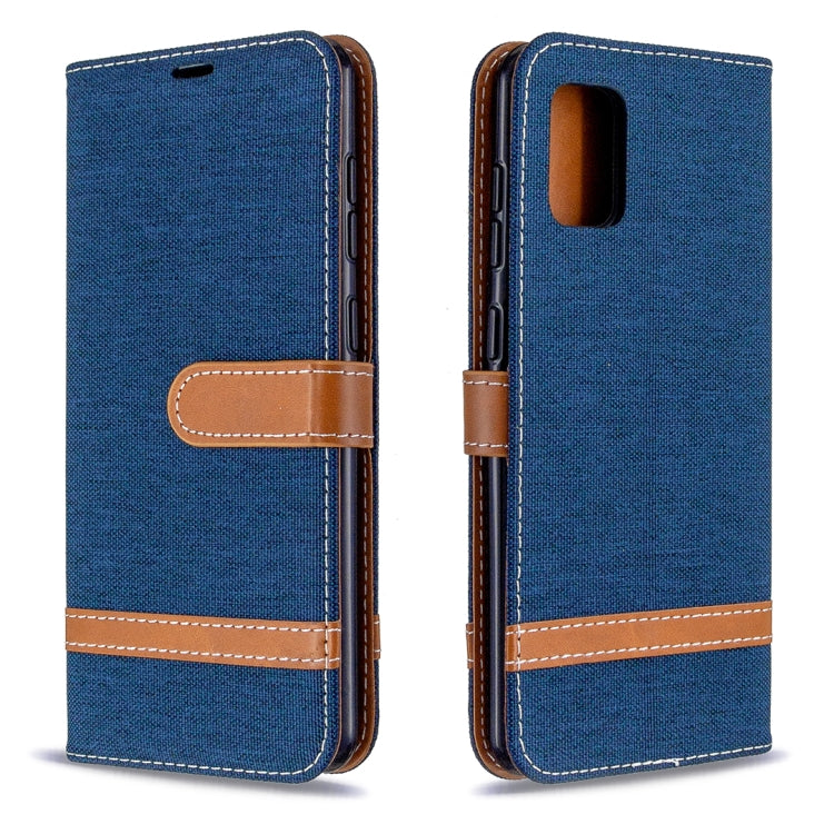 For Samsung Galaxy A31 Denim Texture Horizontal Flip Leather Case with Holder & Card Slots & Wallet & Lanyard
