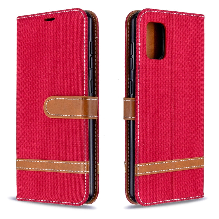 For Samsung Galaxy A31 Denim Texture Horizontal Flip Leather Case with Holder & Card Slots & Wallet & Lanyard