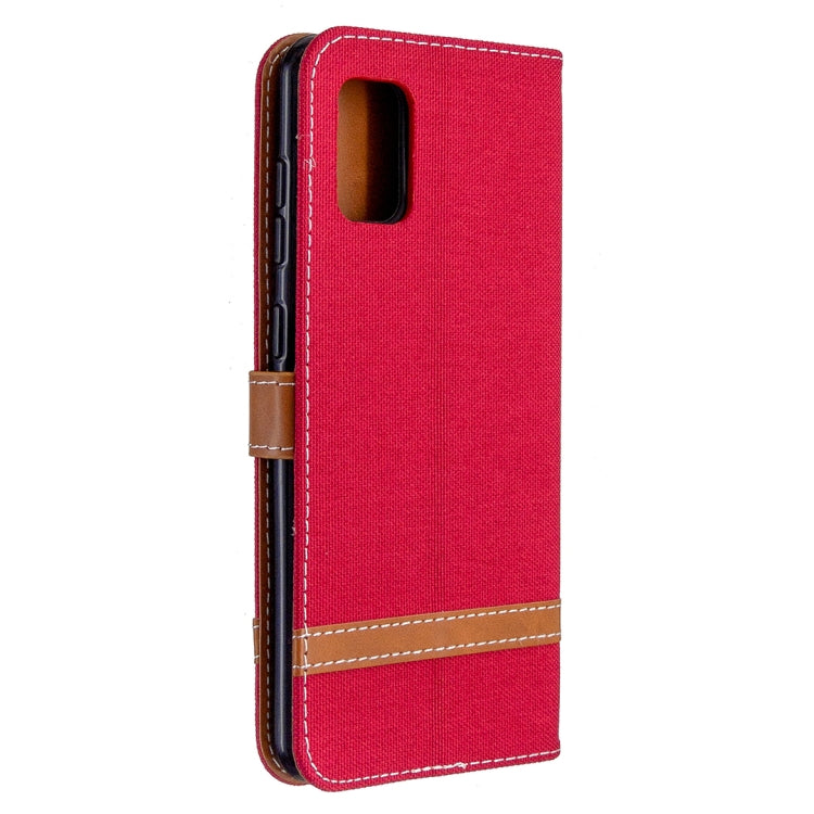 For Samsung Galaxy A31 Denim Texture Horizontal Flip Leather Case with Holder & Card Slots & Wallet & Lanyard