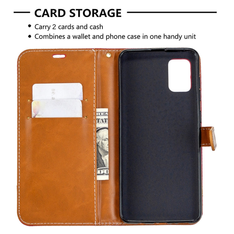 For Samsung Galaxy A31 Denim Texture Horizontal Flip Leather Case with Holder & Card Slots & Wallet & Lanyard