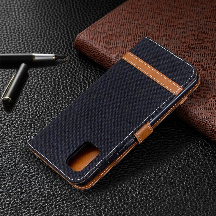 For Samsung Galaxy A31 Denim Texture Horizontal Flip Leather Case with Holder & Card Slots & Wallet & Lanyard