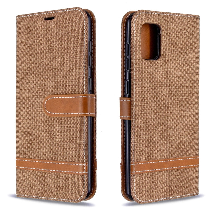 For Samsung Galaxy A31 Denim Texture Horizontal Flip Leather Case with Holder & Card Slots & Wallet & Lanyard