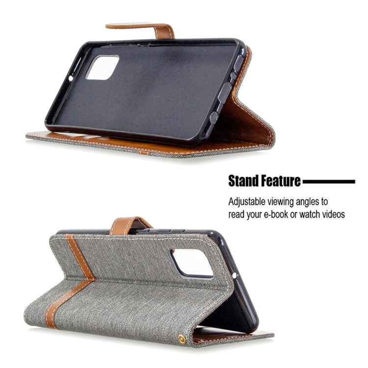 For Samsung Galaxy A31 Denim Texture Horizontal Flip Leather Case with Holder & Card Slots & Wallet & Lanyard