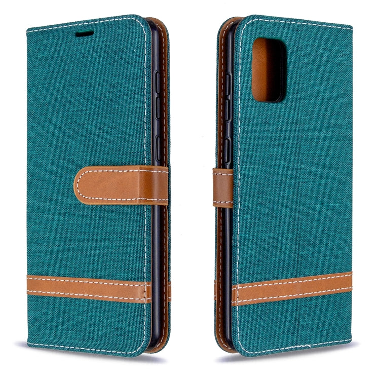 For Samsung Galaxy A31 Denim Texture Horizontal Flip Leather Case with Holder & Card Slots & Wallet & Lanyard
