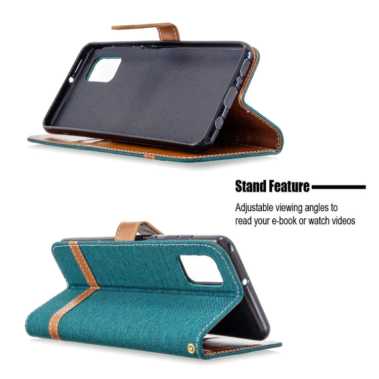 For Samsung Galaxy A31 Denim Texture Horizontal Flip Leather Case with Holder & Card Slots & Wallet & Lanyard